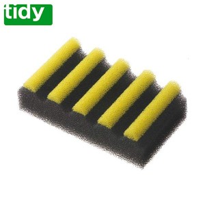 tidy キッチン用スポンジ ボーダー スポンジ イエローブラック ティディ