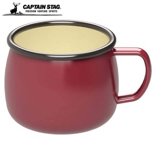 キャプテンスタッグ ホーローマグカップ レッド 400ml UH-502 CAPTAIN STAG パール金属