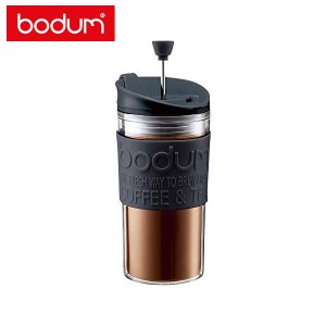 bodum トラベルプレス 携帯用フレンチプレスコーヒーメーカー(マグ用リッド付き) ブラック ボダムジャパン