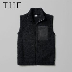 『THE』 THE WOOL FLEECE VEST S BLACK ウール混紡フリース 中川政七商店