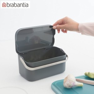 (長期欠品中、予約販売)Brabantia フード ウェイスト キャディ ダークグレイ 117541 フタ付きゴミ箱 ブラバンシア シイノ通商 CODE：2939