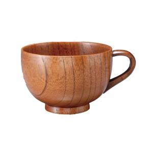 若兆 スープカップ 220ml 木製 小 漆 WK-R02 天然木 持ち手付き 食器 Wakacho
