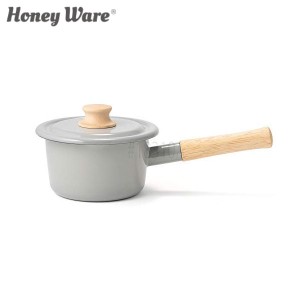 富士ホーロー Honey Ware Cotton ミルクパン 14cm ライトグレー 片手鍋 IH対応 CTN-14M.LG ハニーウェア コットン