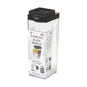 パール金属 冷水ポット 冷水筒 ピッチャー 1.8L お茶 麦茶 日本製 ブラック ドアポケットにぴったり HB-6708