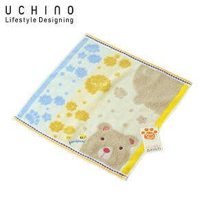 UCHINO ハンドタオル アイボリー クマ 約34×35cm もちぷに ゲストタオル 9004G704 I 内野