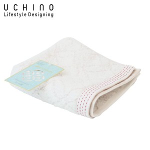 UCHINO ゲストタオル 和COMON 星七宝 ふんわりやわらか 素早く吸収 34×35cm ベージュ 8807G766 Be 内野