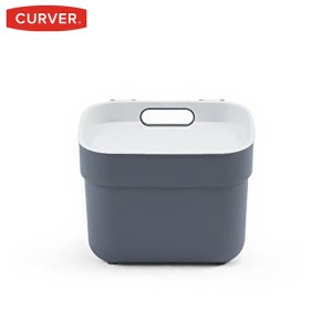 CURVER 分別ダストボックス 5L グレー 丸洗いできる 軽い 持ち運び簡単 リサイクル原料 蓋つき 卓上 ゴミ箱 おしゃれ かわいい カーバー 
