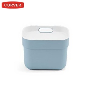 CURVER 分別ダストボックス 5L ブルー 丸洗いできる 軽い 持ち運び簡単 リサイクル原料 蓋つき 卓上 ゴミ箱 おしゃれ かわいい カーバー 