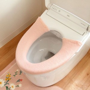 オカ フルールブラン トイレ便座カバー 洗浄・暖房型専用タイプ ピンク (洗える 厚手 花柄 フェミニン)