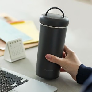 ピーコック タンブラーボトル 400mL ダークグレー 真空断熱 保温 保冷 広口 抗菌 ハンドル付 分解式せん マグボトル 水筒 AEB-40 HD D231