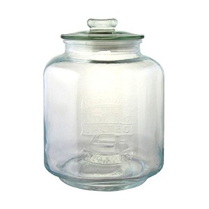 リビング ガラス瓶 キャニスター ガラス クッキージャー Mサイズ 目安容量約5.0L 径19×高さ26cm クリア アーモンド 保存容器 ガラスジャ