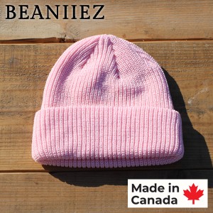 Beaniiez 『Accent Acrylic』 Light Pink カナダ製 ショートビーニー ニットキャップ アクリル ユニセックス 洗濯可