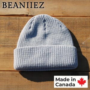 Beaniiez 『Accent Acrylic』 Grey カナダ製 ショートビーニー ニットキャップ アクリル ユニセックス 洗濯可
