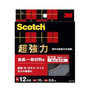 3M 両面テープ 超強力 金属 一般材料用 幅12mm 長さ10m スコッチ PVG-12R スリーエム D2305