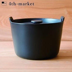 4th-market ロティ シチューキャセロール 黒 roti ブラック (L-1) IH不可 フォースマーケット 萬古焼 和 おうち時間 ていねいなくらし