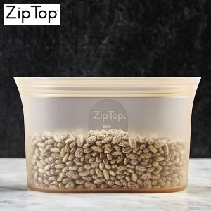 (長期欠品中につき、入荷次第の予約販売)ZipTop ディッシュ L ピーチ Z-DSHL-07 ジップトップ フードバッグ 保存容器 シリコン 密閉 再利