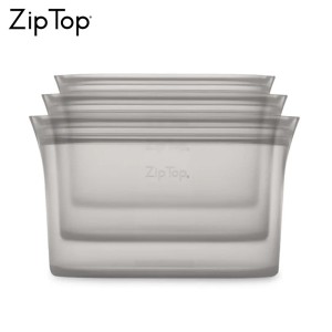 (長期欠品中につき、入荷次第の予約販売)ZipTop ディッシュ3点セット グレー ジップトップ フードバッグ 保存容器 シリコン 密閉 再利用 