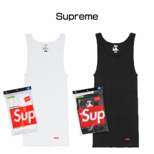 正規品 シュプリーム Supreme タンクトップ ヘインズ 3枚パック Hanes Tagless Tank Tops (3 pack) ホワイト ブラック ボックスロゴ メン