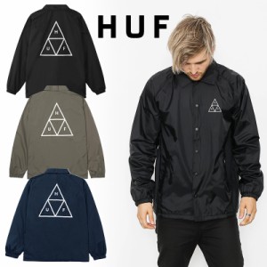 ハフ コーチジャケット HUF アウター ESSENTIALS TT COACHES JACKET ブラック オリーブ ネイビー トップス ロゴ スケーター スケートボー