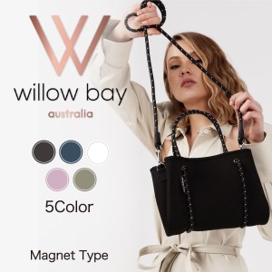 ウィローベイ Willow Bay DAYDREAMER TINY NEOPRENE TOTE BAG WITH CLOSURE MAGNET マグネット black charcoal white softlilac バッグ 