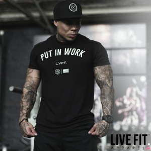 リブフィット LIVE FIT Put In Work Tee Tシャツ 半袖 ブラック 黒 トップス メンズ 筋トレ ジム ウエア スポーツ 正規品[衣類]