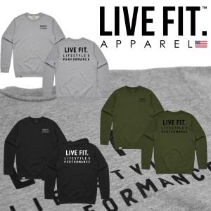 リブフィット LIVE FIT BLOCK CREWNECK スウェット トレーナー トップス メンズ 筋トレ ジム ウエア フィットネス スポーツ トレーニング