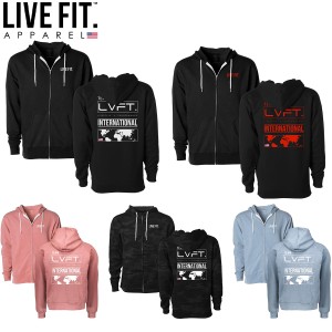 LIVE FIT リブフィット パーカー INTERNATIONAL ZIP UP HOODIE 5カラー トレーナー レディース スウェット 長袖 トップス 筋トレ ジム ウ