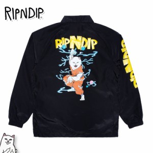 リップンディップ RIPNDIP コーチジャケット Super Sanerm Coach Jacket ブラック 黒 ナイロンジャケット トップス アウター スケーター 