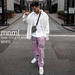 mnml ミニマル オーバーサイズ シャツ フランネルシャツ RAW EDGE FLANNEL チェック柄 MNML 韓国 ファッション メンズ レディース [衣類]