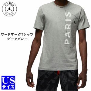 ジョーダン パリサンジェルマン コラボ JORDAN PSG ワード―マーク Tシャツ ダークグレー 半袖 USサイズ ロゴ メンズ ユニセックス ナイ