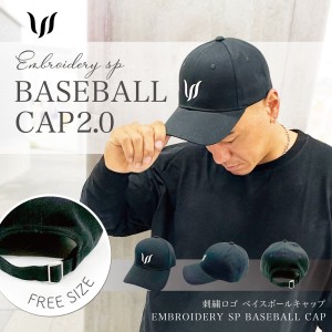 キャップ メンズ EMBROIDERY SP BASEBALL CAP 2.0 ブラック 黒 ベースボールキャップ 6パネル 帽子 WILLS FITNESS ウィルズ フィットネス