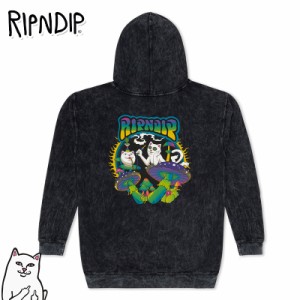 リップンディップ パーカー RIPNDIP スウェット プルオーバー Psychedelic Garden Hoodie ブラック トップス ネコ 猫 スケーター ストリ