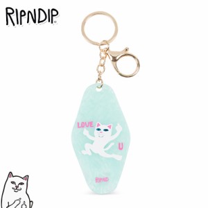 リップンディップ キーホルダー RIPNDIP アクセサリー Love U Keychain ライトブルー キーチェーン かわいい ネコ 猫 スケーター ストリ