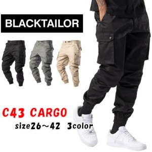 BLACKTAILOR カーゴパンツ ブラックテイラー C43 CARGO ジョガーパンツ ストリート 韓国 ファッション 裾ジップ ストレッチ メンズ ユニ