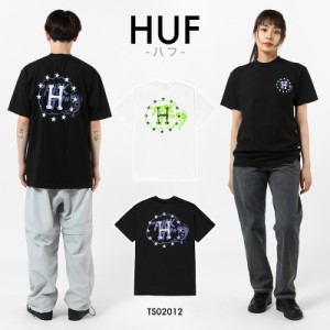 ハフ Tシャツ 半袖 HUF GALACTIC MOTTO TEE ブラック ホワイト トップス スケーター ストリート系 スケートボード 人気 メンズ 正規品 TS