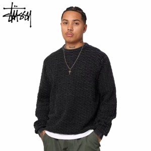 Stussy スウェット ステューシー ニット クルーネック Strand Knit Crewneck ブラック トレーナー メンズ 海外限定 ユニセックス 正規品 