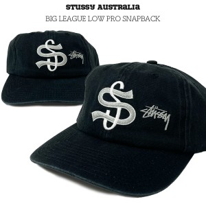 Stussy ステューシー キャップ STUSSY BIG LEAGUE LOW PRO SNAPBACK BLACK 帽子 スナップバック ロゴ 人気 ぼうし アクセサリー メンズ 