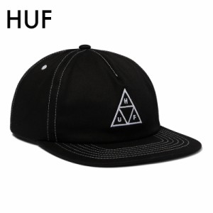 ハフ キャップ HUF SET TT SNAPBACK 帽子 ブラック 黒 ホワイトステッチ ハット アクセサリー スケーター ストリート系 スケートボード 