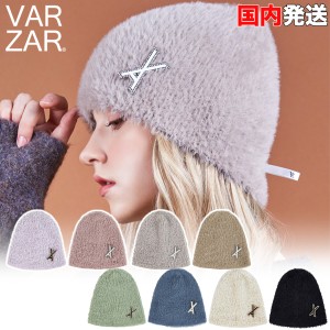 バザール ビーニー VARZAR VA Brooch Soft Angora Beanie ロゴ ニット帽 帽子 キャップ 深め ユニセックス 韓国 K-POP 芸能人 アイドル愛