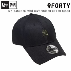 ニューエラ キャップ 帽子 NEW ERA New Era 9Forty NY Yankees mini logo unisex cap in black レア アクセサリー メンズ ユニセックス 