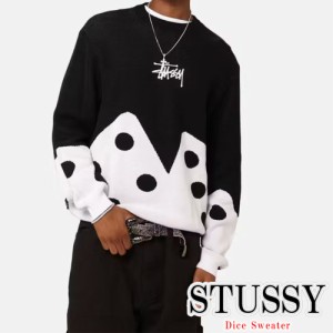 Stussy スウェット ステューシー ニット セーター Dice Sweater ブラック トレーナー メンズ 海外限定 ユニセックス 正規品 ST0M0462 [衣