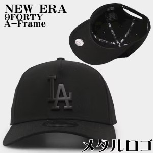 ニューエラ  キャップ メタルロゴ NEW ERA Los Angeles Dodgers ’Metal Badge’ 9FORTY A-Frame Snapback 帽子 ブラック メンズ ユニセ