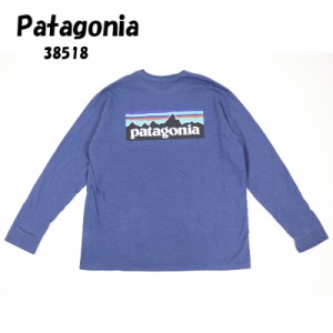 パタゴニア Tシャツ 長袖 Patagonia ロングスリーブ P-6ロゴ レスポンシビリティー Current Blue ロンT 長袖 トップス ロゴ メンズ レデ