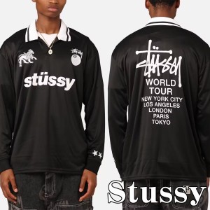 ステューシー ポロシャツ Stussy Football Polo Long Sleeve T-Shirt 長袖 Tシャツ ロンT オーバーサイズ USサイズ ロゴ [衣類] ユ00582