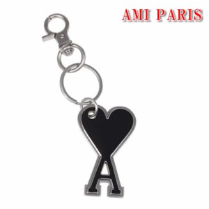 AMI Paris キーホルダー アミ パリス ロゴチャーム キーリング ブラック Black キーチェーン チェーン AMI ALEXANDRE メンズ レディース 