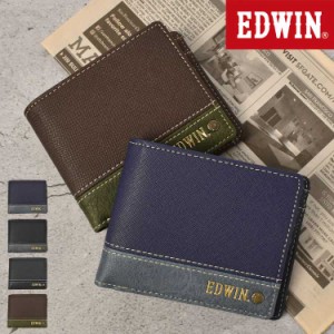 二つ折り財布 EDWIN エドウィン メンズ ブランド 小銭入れあり お札入れ カード入れ 薄い 2つ折り ショートウォレット スリム さいふ レ