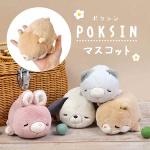 ぬいぐるみマスコット ポクシン かわいい 手のひらサイズ 小さめ 子ども プレゼント 誕生日 ギフト ぬい撮り POKSIN アニマル 動物 猫 ね