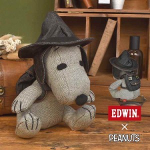 ぬいぐるみ スヌーピー デニム ビーグルスカウト エドウィン EDWIN コラボ PEANUTS SNOOPY キャラクター 限定 グッズ 人形 座り 自立 イ