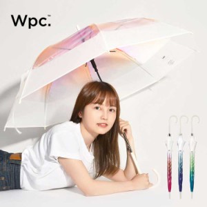 傘 レディース 大きめ wpc ビニール傘 グラデーション おしゃれ 長傘 雨傘 60cm ジャンプ 女性  通勤 通学 かわいい 切り継ぎグラデーシ