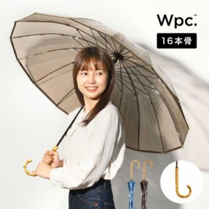 傘 レディース バンブー wpc 傘 16本骨 クリア ダブリュピーシー 透明 60cm 雨傘 丈夫 多骨 女性 グラスファイバー ビニール傘 大きめ 人